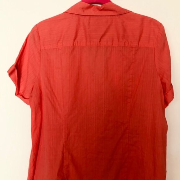 KAREN SCOTT 100% COTTON V-NECK, SHORT SLEEVE BUTTON DOWN BLOUSE. SZ. 1X - Picture 5 of 5